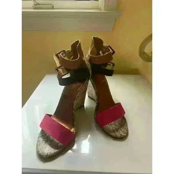 Worthington Vinny Wedge Heel Sandals Women’s Size 7.5M Multicolor Snakeskin - Picture 10 of 10